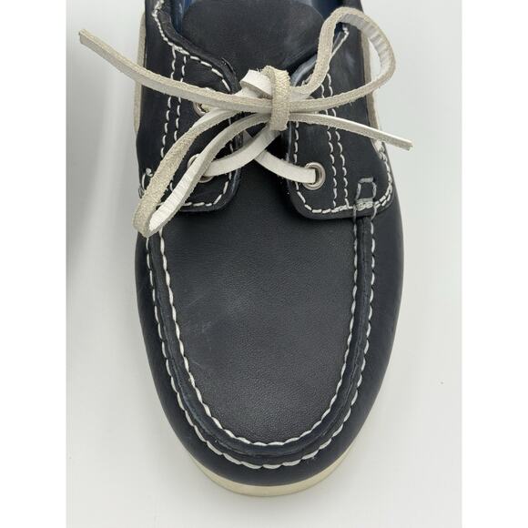 Dooney & Bourke Men's Boat Shoe's Size 9 Navy Leather Deck Moc Toe Portugal - Picture 5 of 13